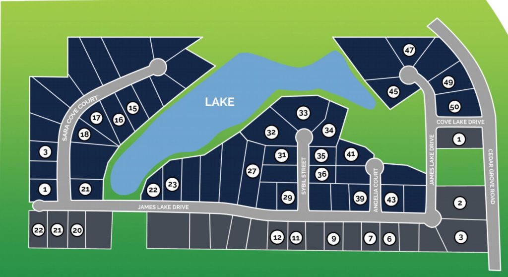 Cove Lake Site Map - Stephen Elliott Homes